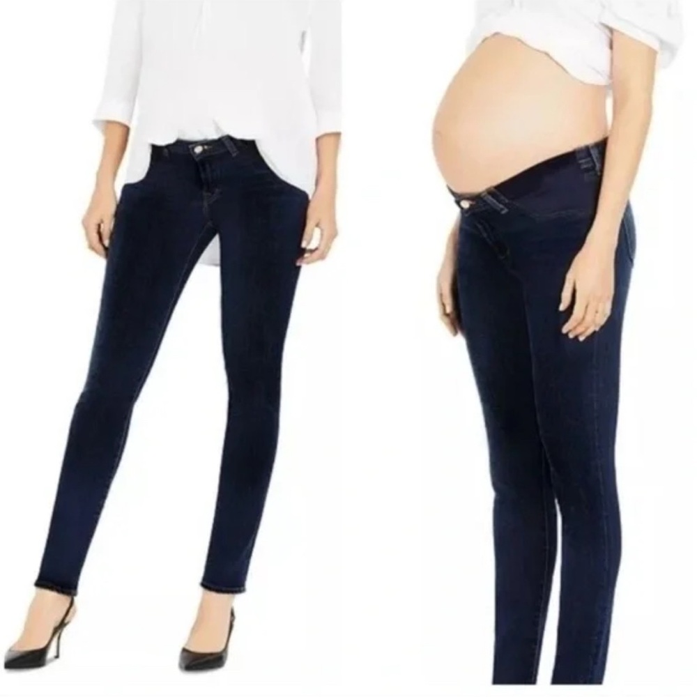 NWT J Brand Mama J Skinny Dark Denim Side Panel Maternity Jeans 31